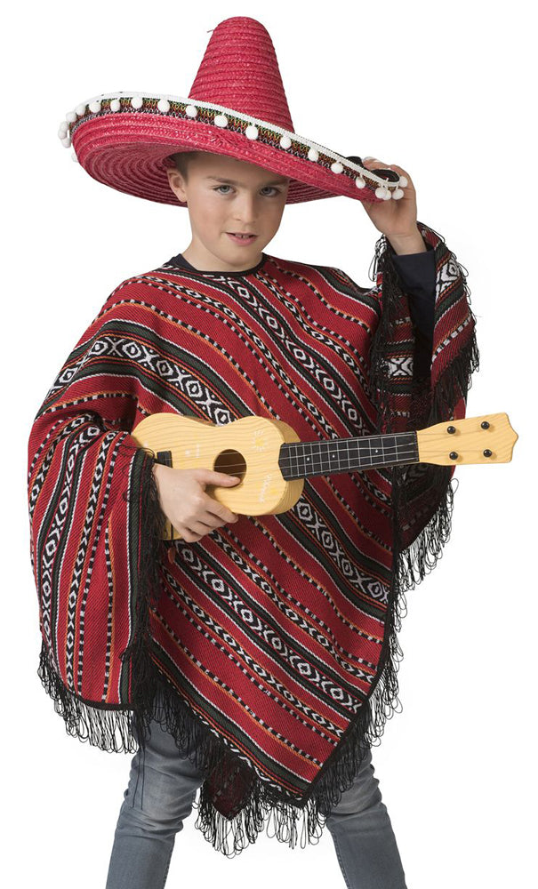 das-kost-mland-milan-mexikaner-poncho-kinder-rot image 1