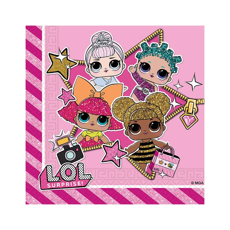 das-kost-mland-lol-glitterati-servietten-20-stk-33x33-cm image 1