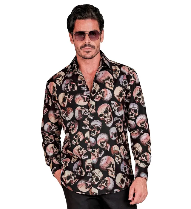 das-kost-mland-totenkopf-halloween-hemd-uv-mehrfarbig-l-xl image 1