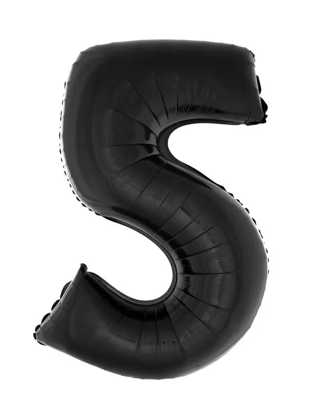 das-kost-mland-xxl-zahlen-folienballon-schwarz-5-100cm image 1