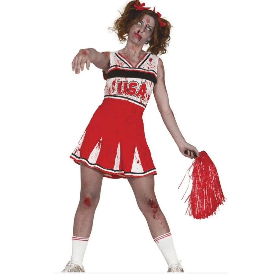 das-kost-mland-zombie-cheerleader-kost-m-kleid-14-16-jahre-teenager image 1