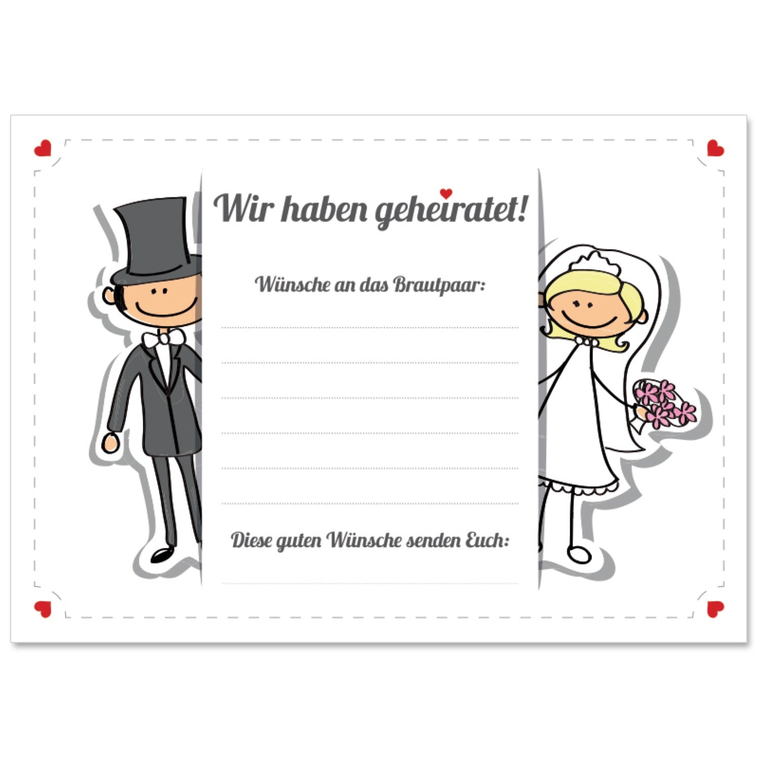 weitflugkarten-hochzeit-comic-50-st-ck-wunschkarten image 1
