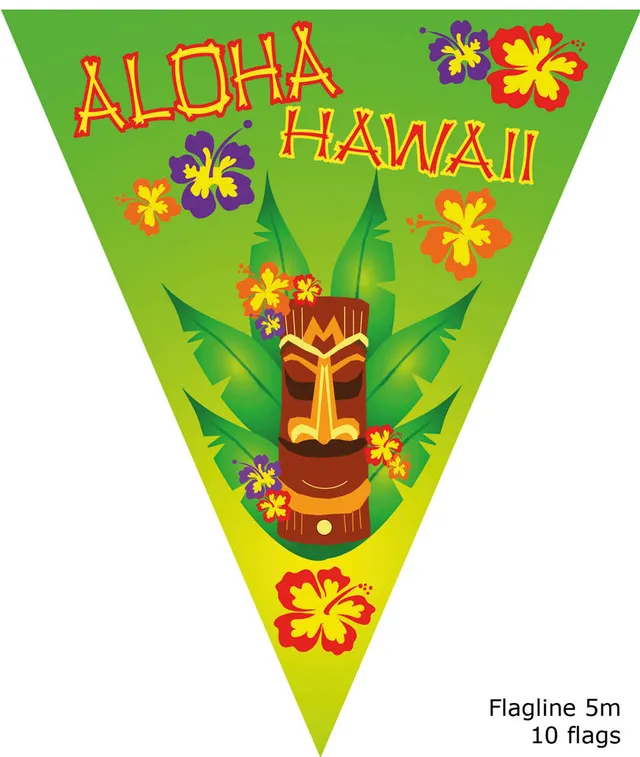 das-kost-mland-aloha-wimpelkette-gr-n-5-m-hawaii-deko image 1