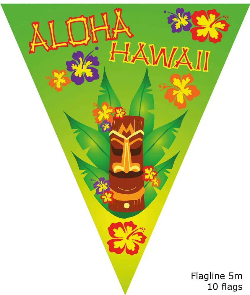 das-kost-mland-aloha-wimpelkette-gr-n-5-m-hawaii-deko image 1