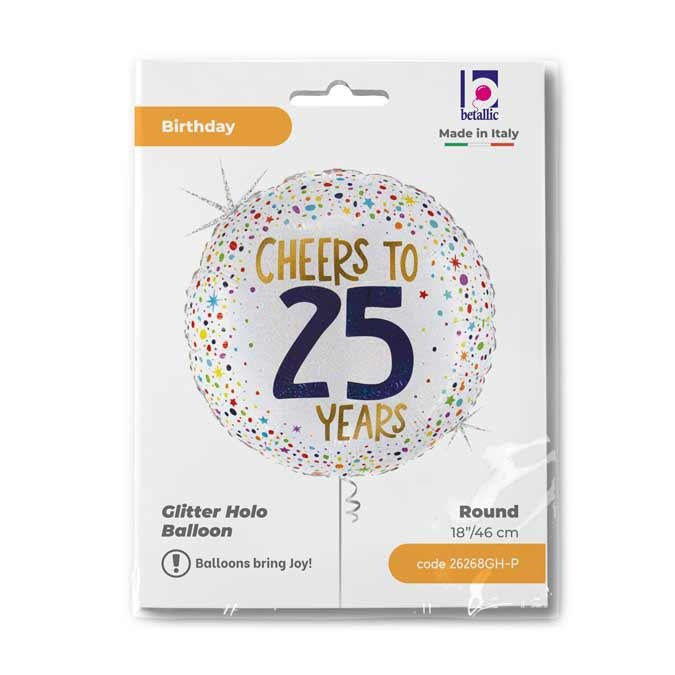 das-kost-mland-dekorationen-folienballon-cheers-to-25-years-46-cm image 2