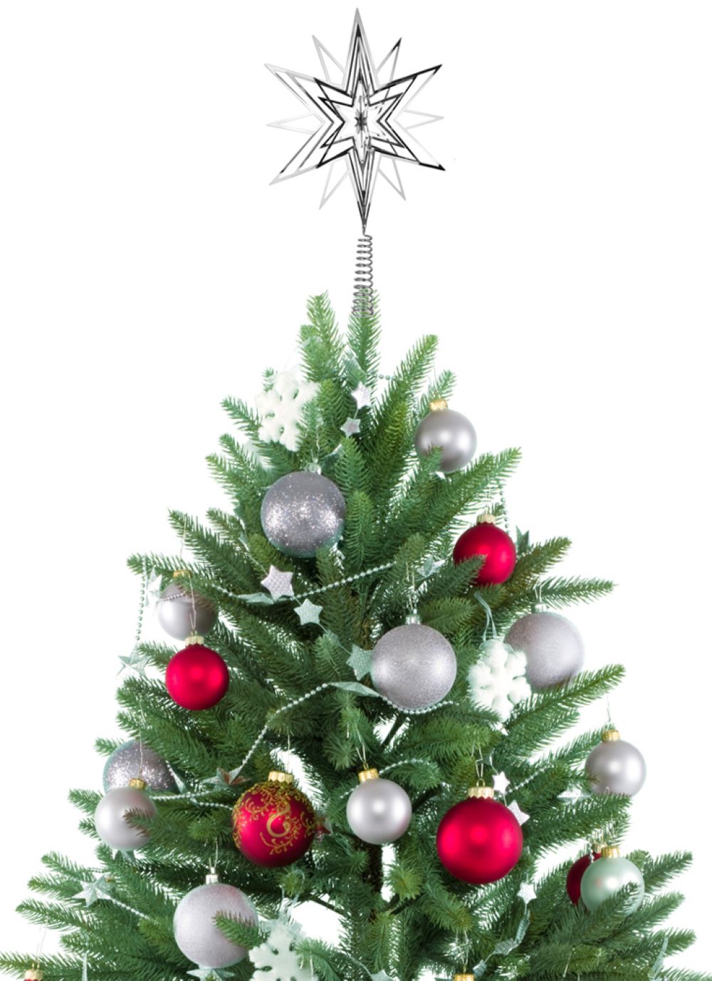 riffelmacher-17859-christbaumspitze-stern-33-cm-silber-metall image 6