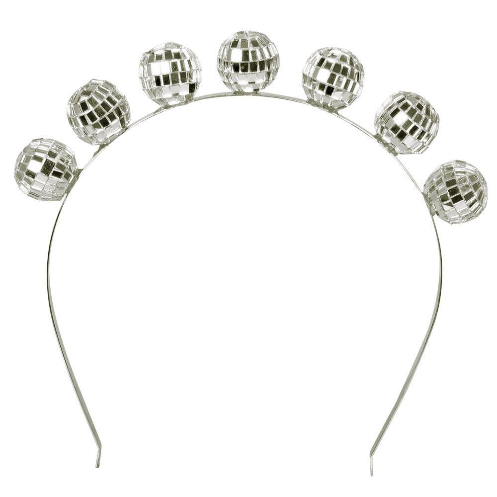 das-kost-mland-haarreif-discokugeln-silber-party-haarschmuck image 2