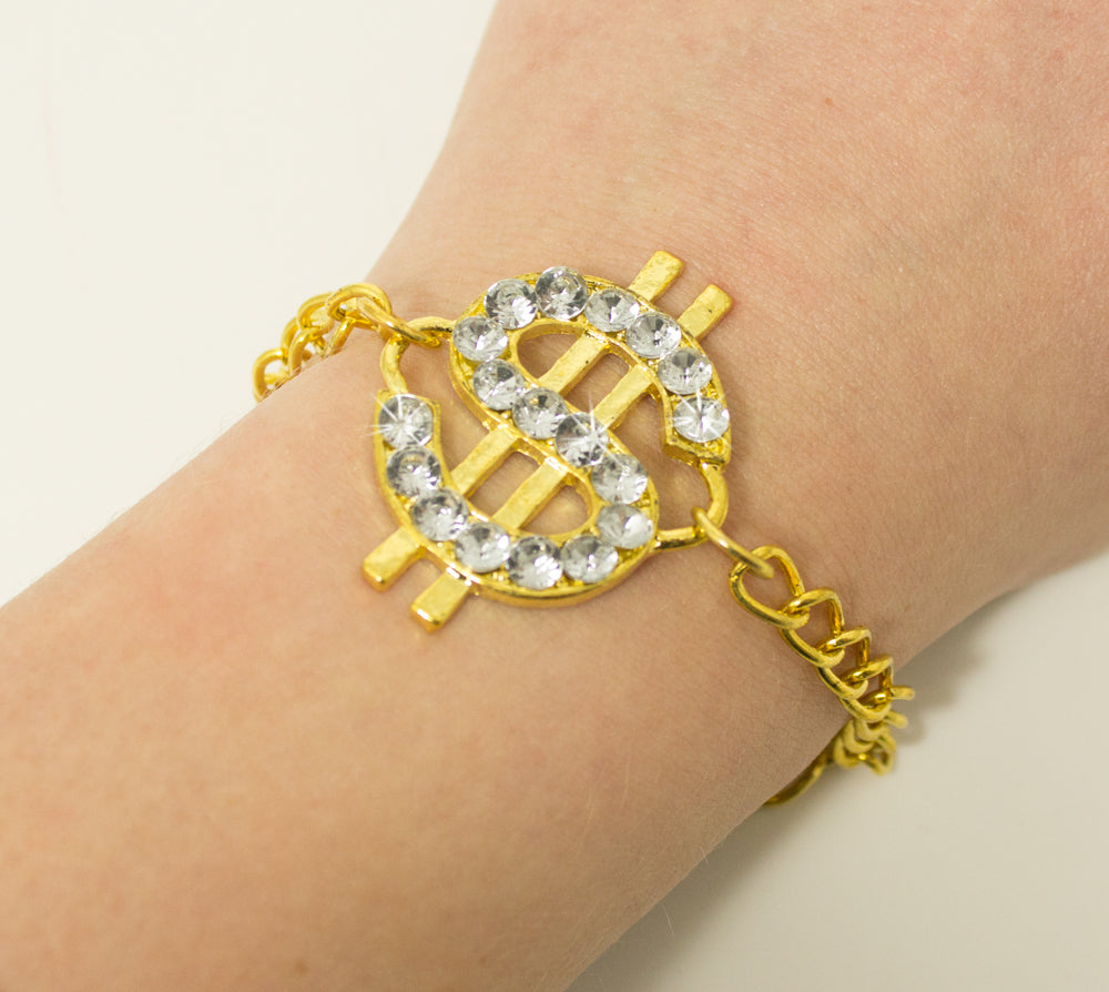 armband-dollar-zeichen-strass-gold-hip-hop-disco-accessoire image 2