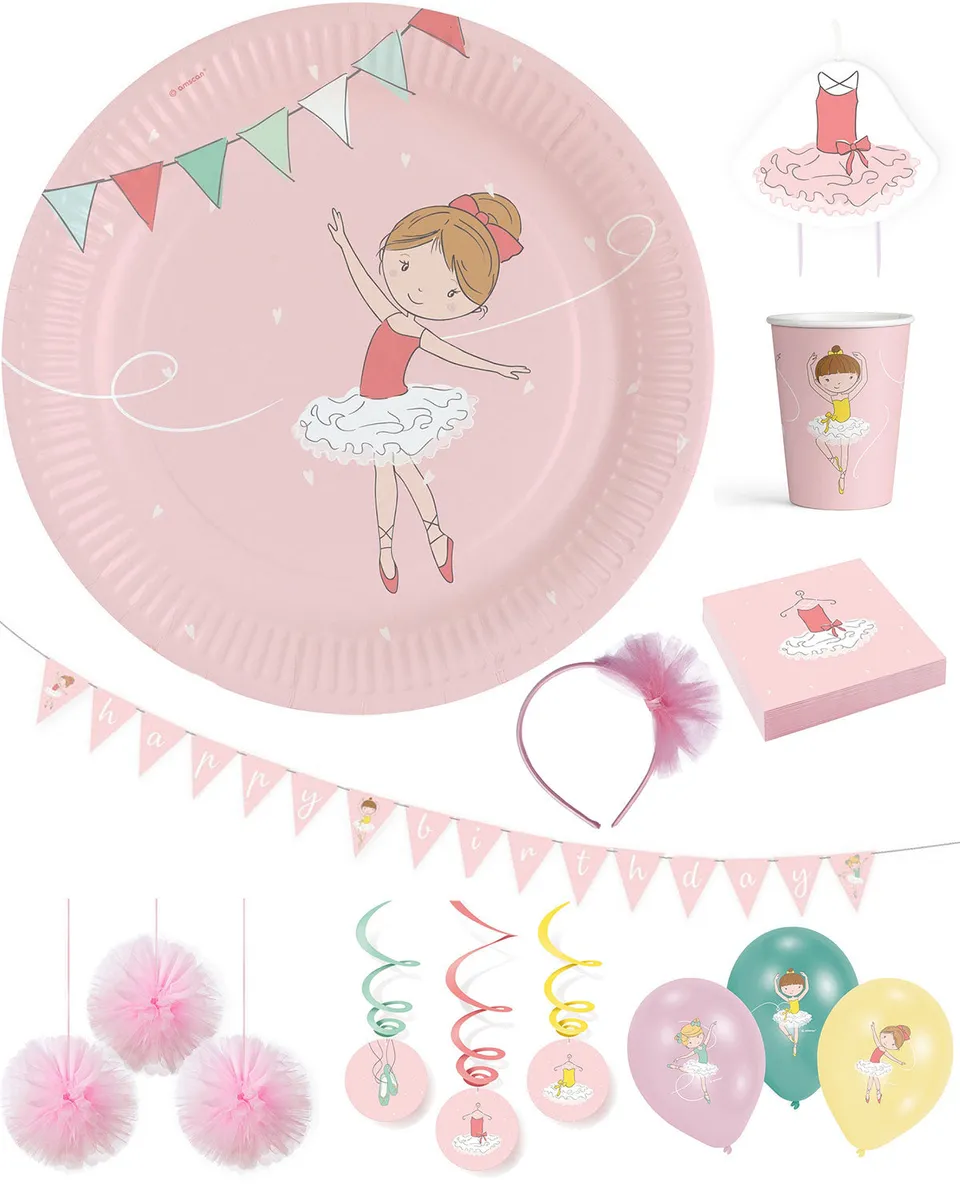 amscan-little-dancer-pappteller-22-8cm-ballerina-8-st-ck image 1