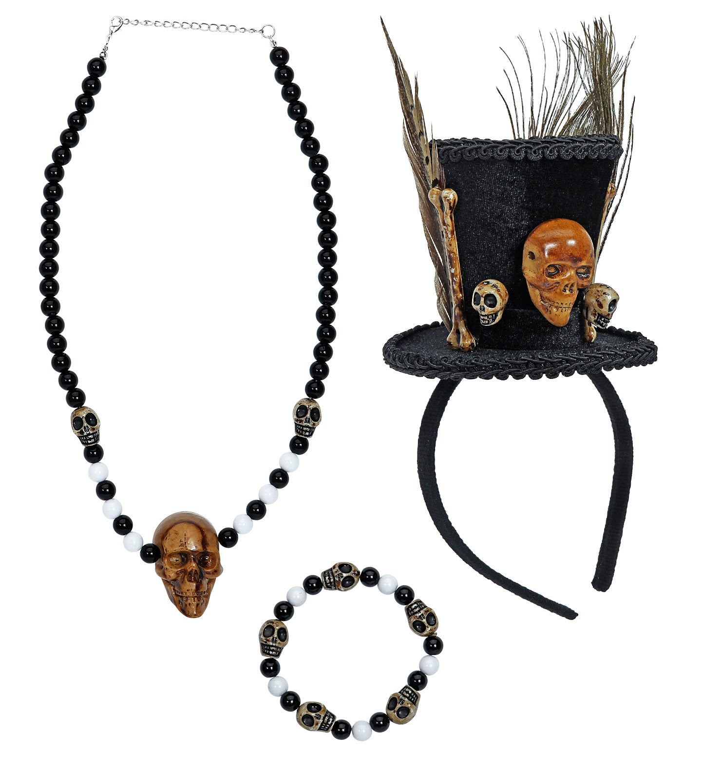 das-kost-mland-accessoires-voodoo-priester-set-3-tlg-hut image 1