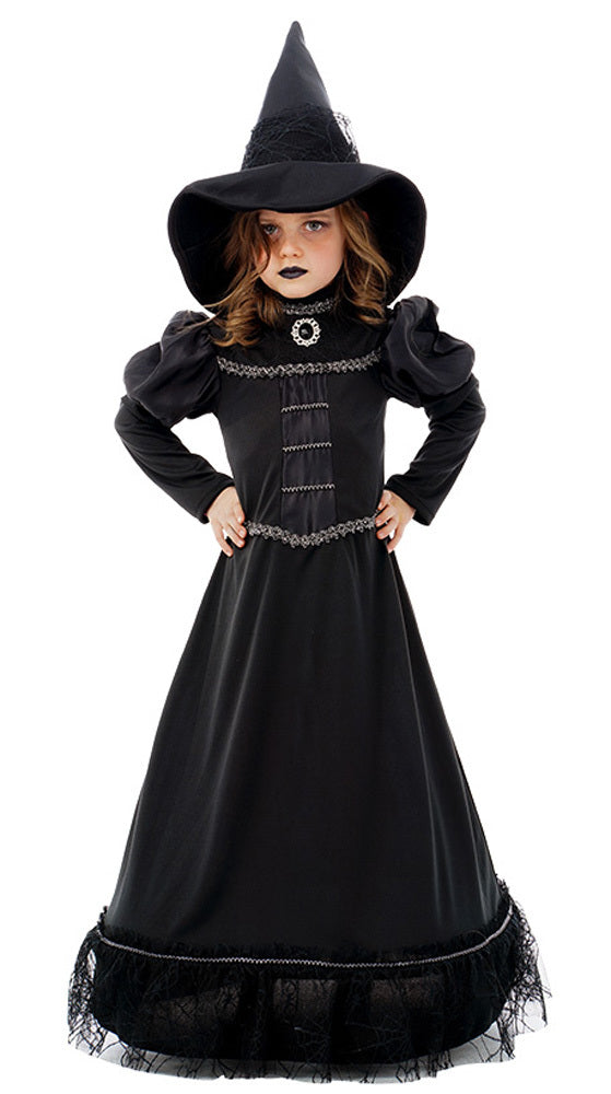 das-kost-mland-orelie-hexen-kinderkost-m-schwarz-silber image 1