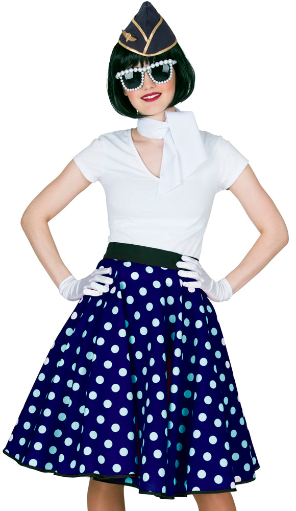 das-kost-mland-50er-jahre-tellerrock-damen-blau-wei-halstuch image 1