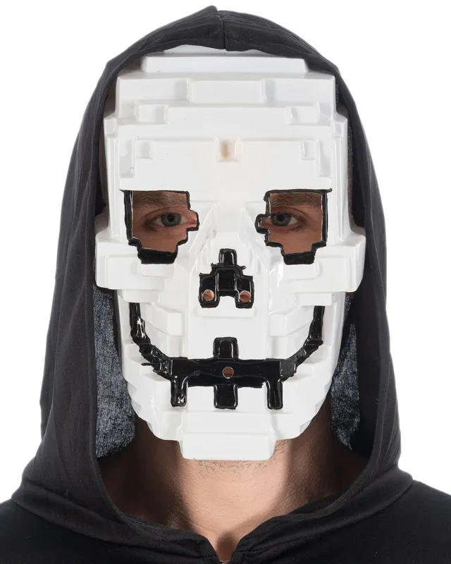 das-kost-mland-accessoires-halloween-maske-gamer-totenkopf-wei-schwarz image 1