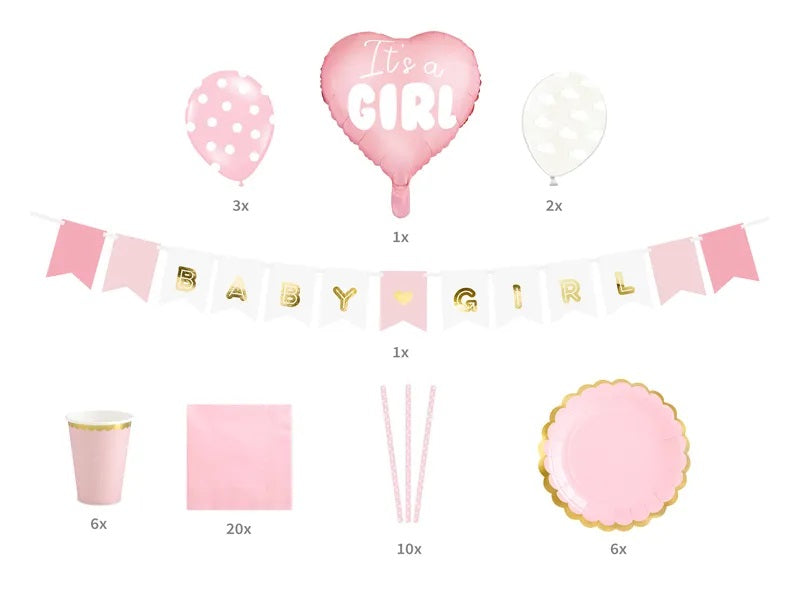 das-kost-mland-it-s-a-girl-party-deko-set-49-tlg-rosa image 1
