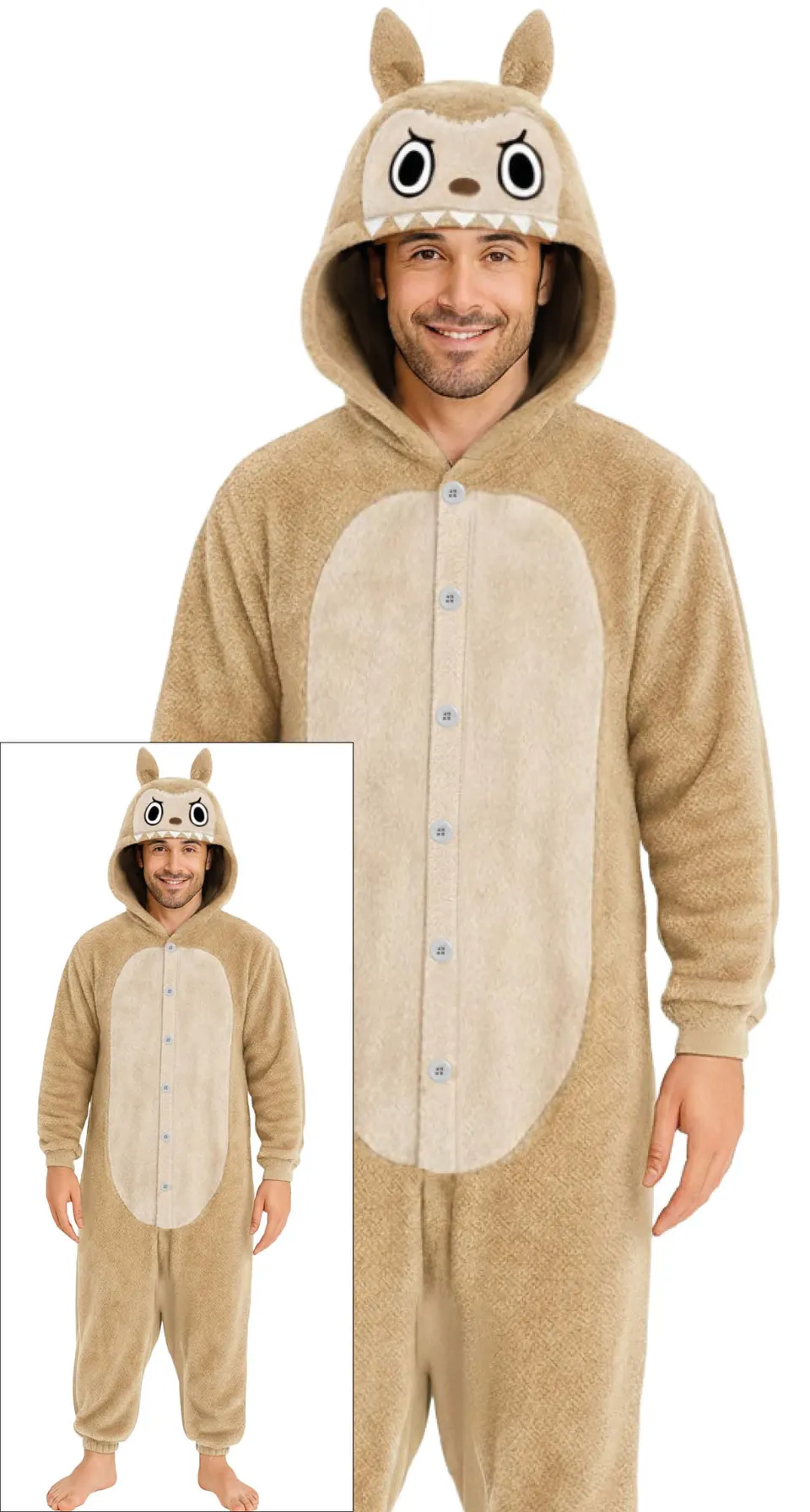das-kost-mland-lulu-monster-pyjama-tierkost-m-beige-gr-52-54 image 1