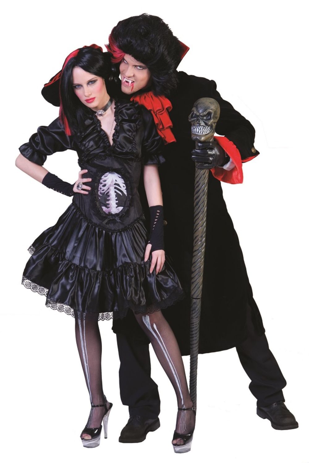 das-kost-mland-vampiress-gothica-damenkost-m-36-38-schwarz-satin image 2