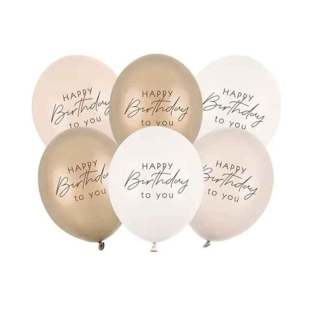 das-kost-mland-deko-luftballon-happy-birthday-beige-6-stk-30cm image 1