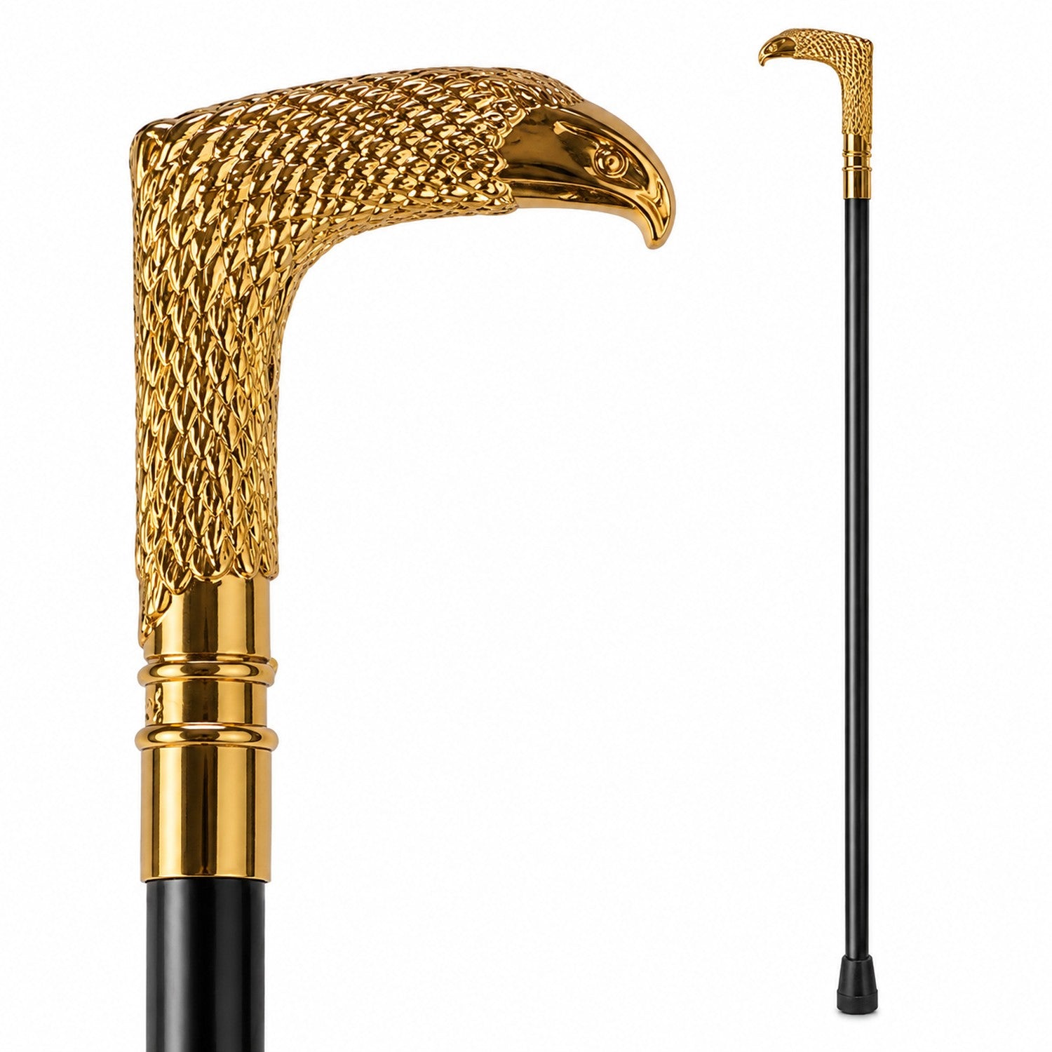 das-kost-mland-golden-horus-gehstock-adler-metall-schwarz-gold image 1