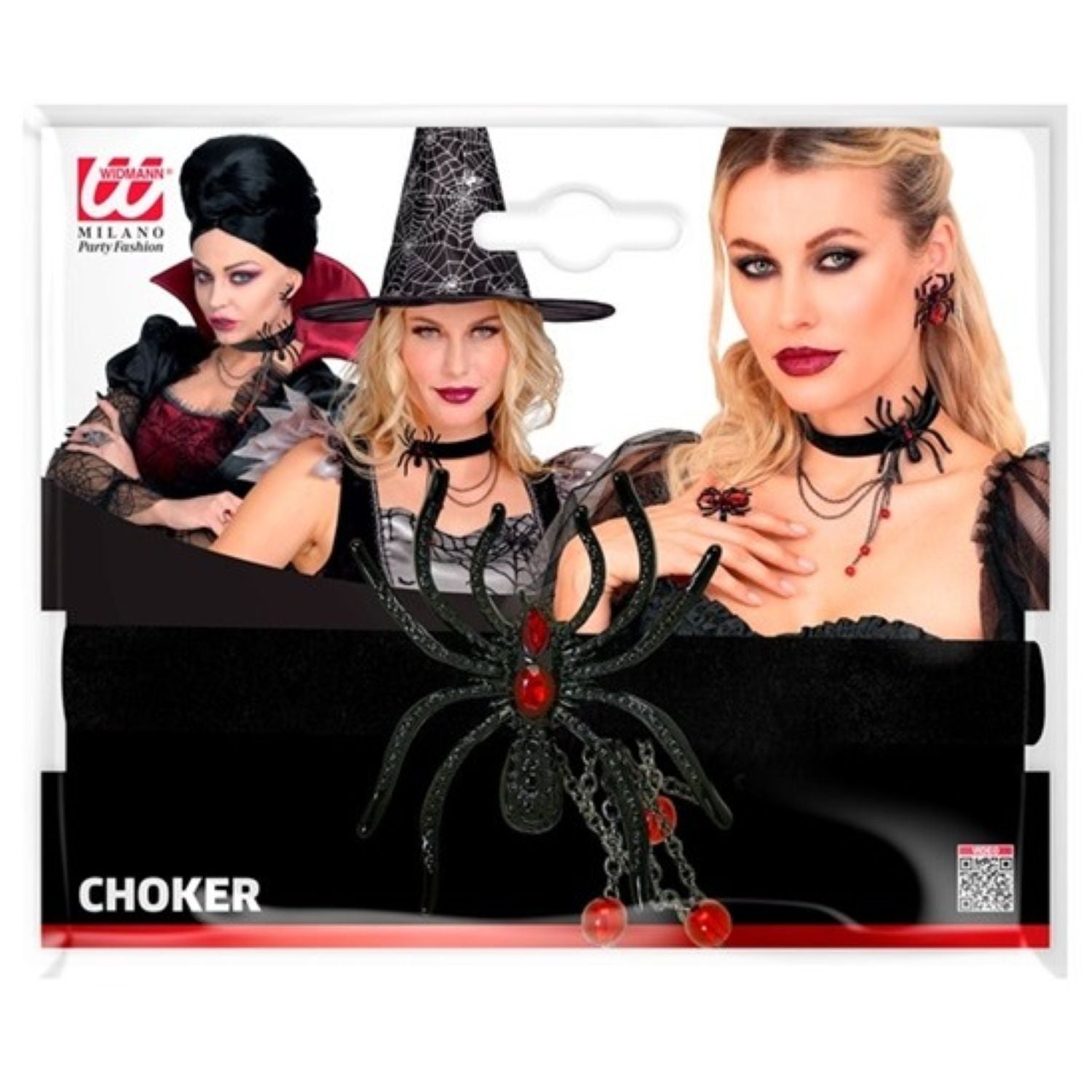 das-kost-mland-spinne-halsband-schwarz-rot-strass image 2