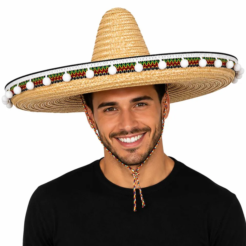 das-kost-mland-accessoires-mexikaner-sombrero-natur-60-cm image 1