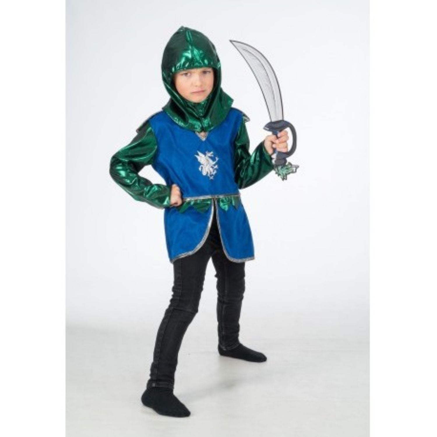 das-kost-mland-jungen-ritterkost-m-drache-blau-2-teilig-mit-kapuze image 3