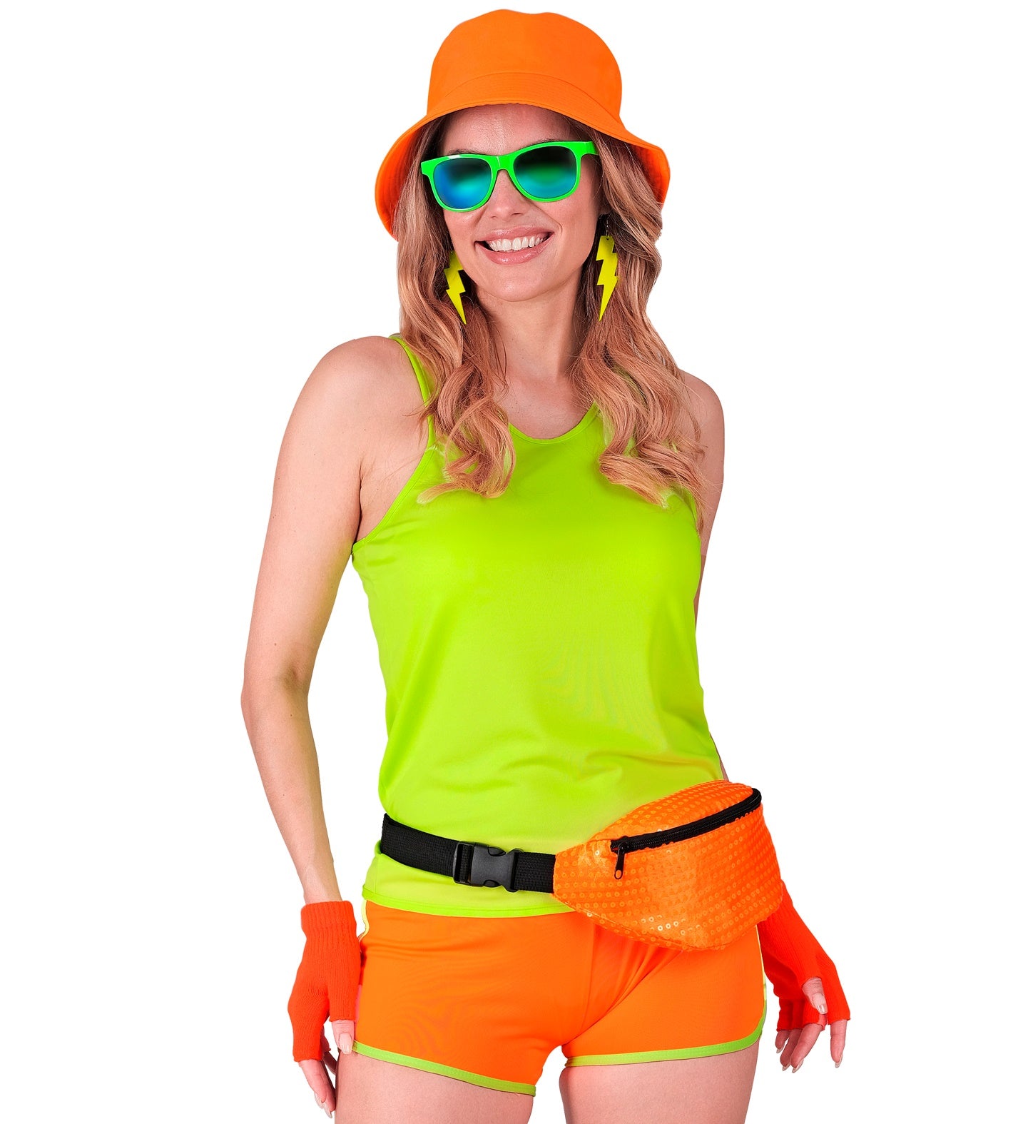 das-kost-mland-neon-bauchtasche-pailletten-orange-g-rteltasche image 5