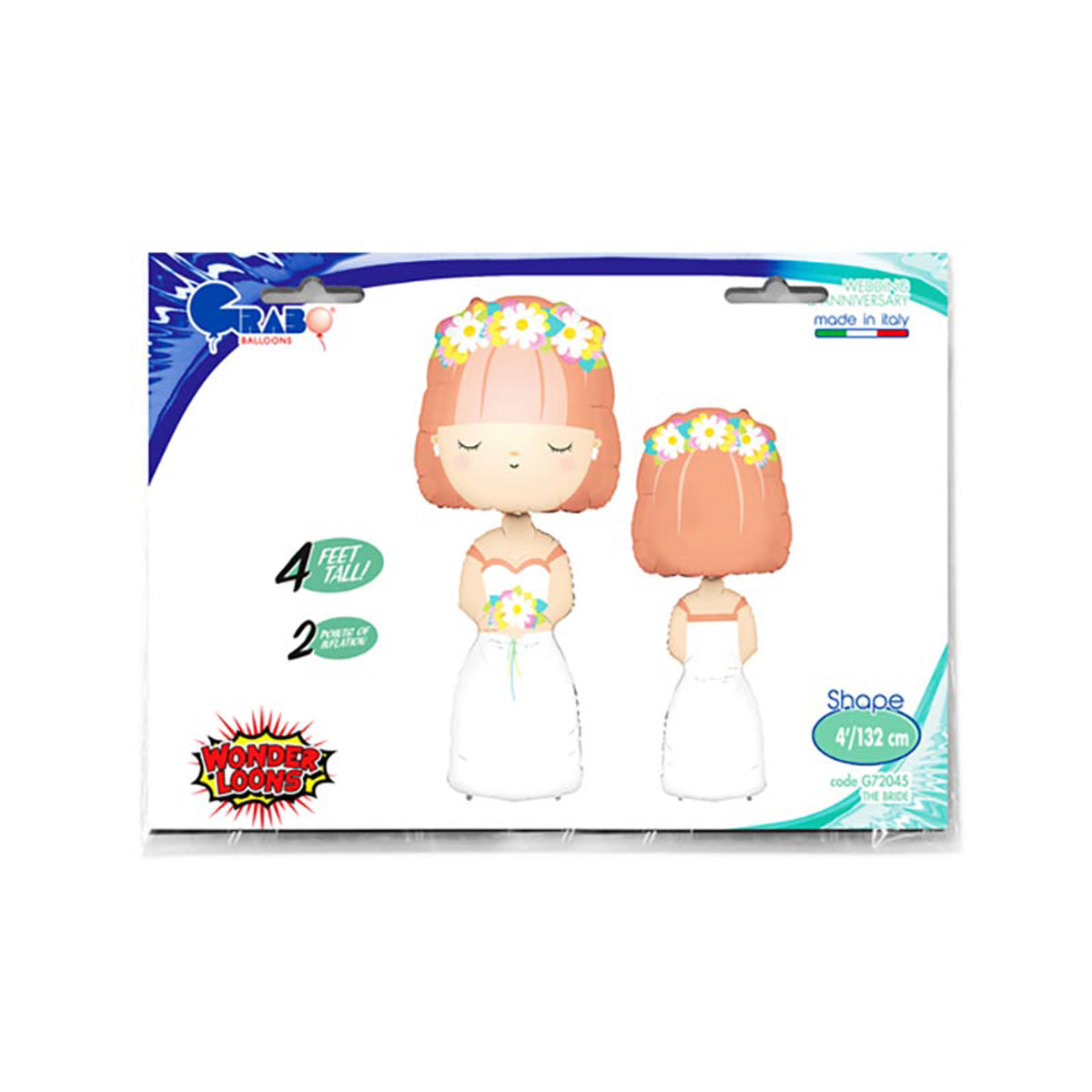 das-kost-mland-airwalker-folienballon-braut-132cm-52-hochzeit image 2