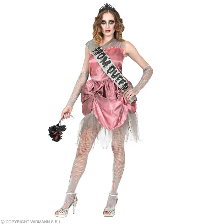 das-kost-mland-damen-zombie-ballk-nigin-prom-queen-kost-m-kleid-rosa-l image 1
