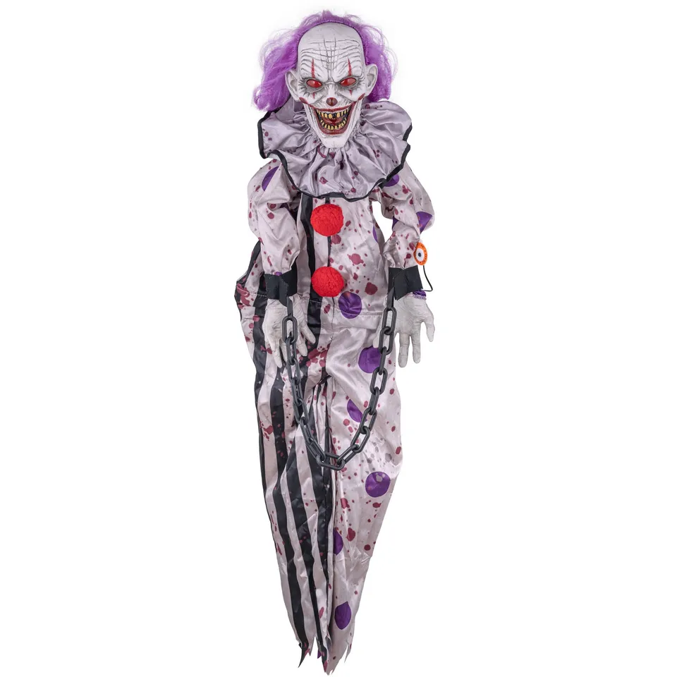 das-kost-mland-dekorationen-h-ngefigur-clown-animiert-110cm-horror image 1