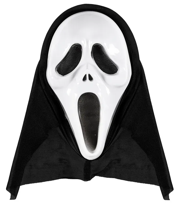 das-kost-mland-scream-maske-schrei-kapuze-schwarz-halloween image 1