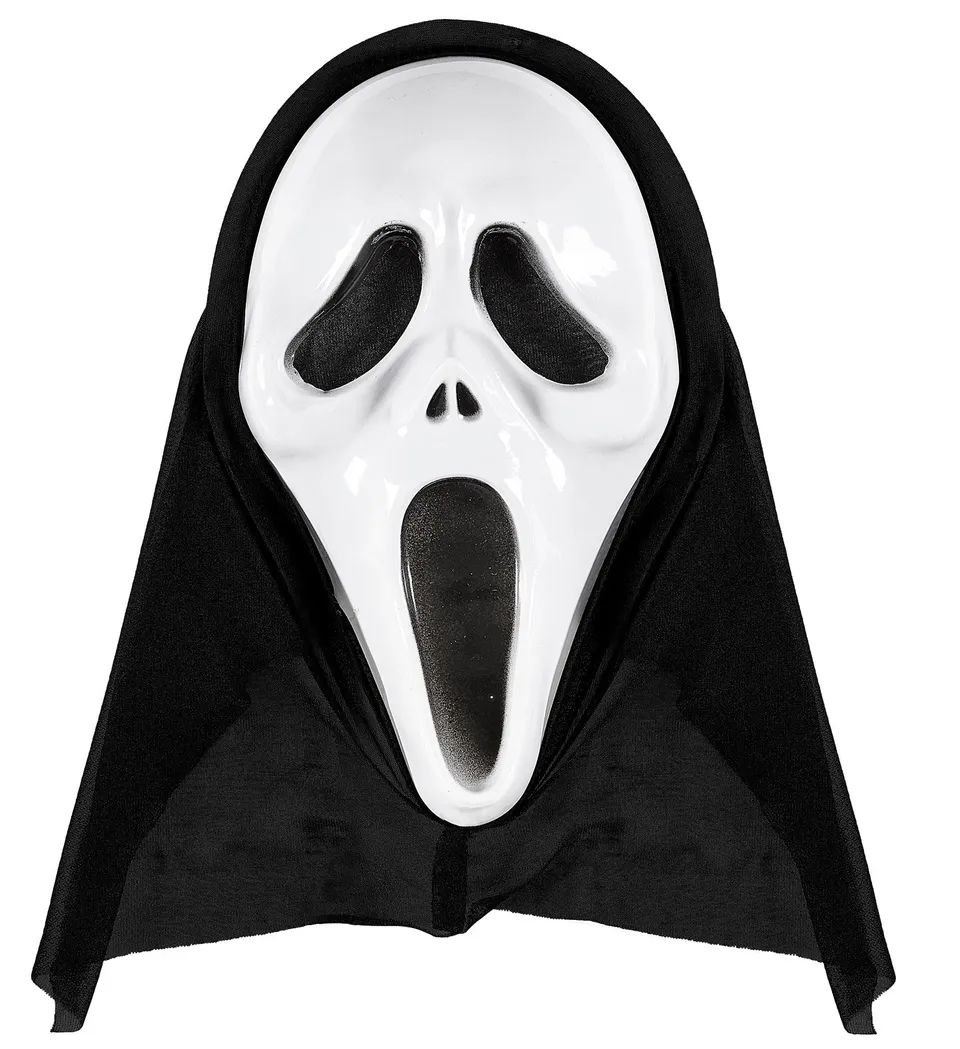 das-kost-mland-scream-maske-schrei-kapuze-schwarz-halloween image 1