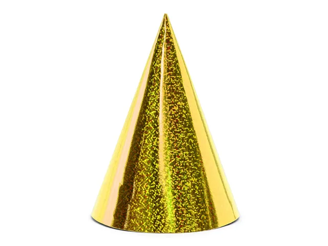das-kost-mland-accessoires-partyhut-holographic-gold-hut-6er-set image 1