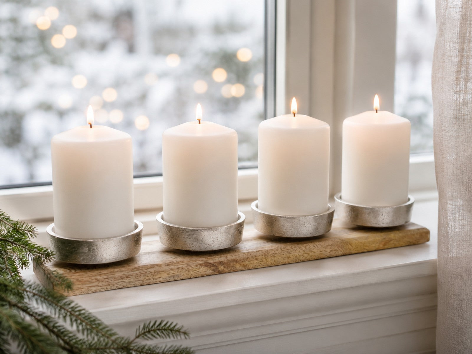 das-kost-mland-adventsleuchter-4-kerzen-silber-38-5-cm image 3