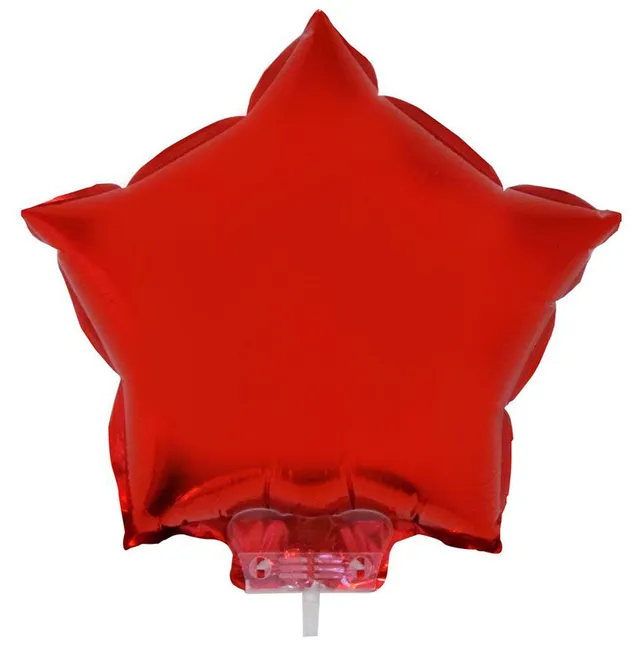 das-kost-mland-stern-folienballon-28cm-rot-mit-stab-tortendeko image 1