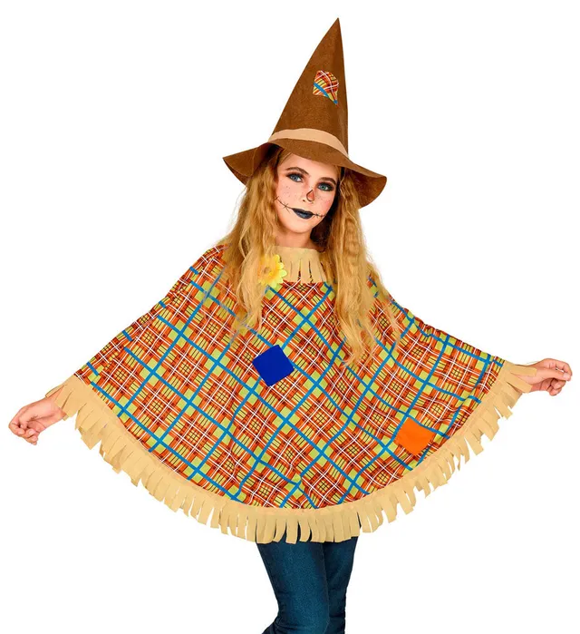 das-kost-mland-vogelscheuche-kost-m-kinder-poncho-hut image 1