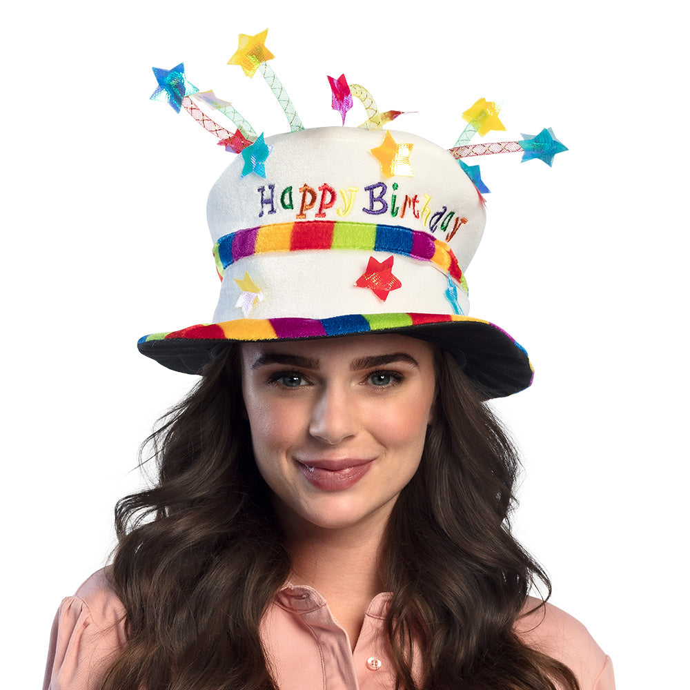 hut-rainbow-cake-happy-birthday-torten-hut-mehrfarbig image 1