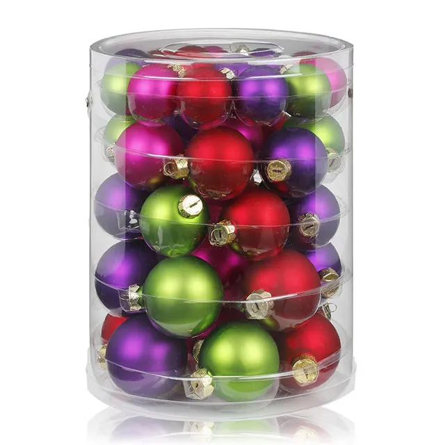 inge-glas-happy-xmas-weihnachtskugeln-glas-44-stk-bunt image 1