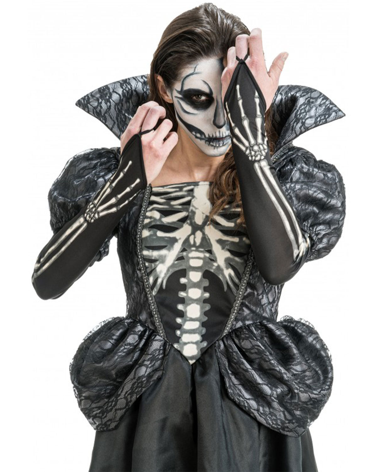 das-kost-mland-damen-skelett-kost-m-lady-skeleton-gr-m-kleid image 3