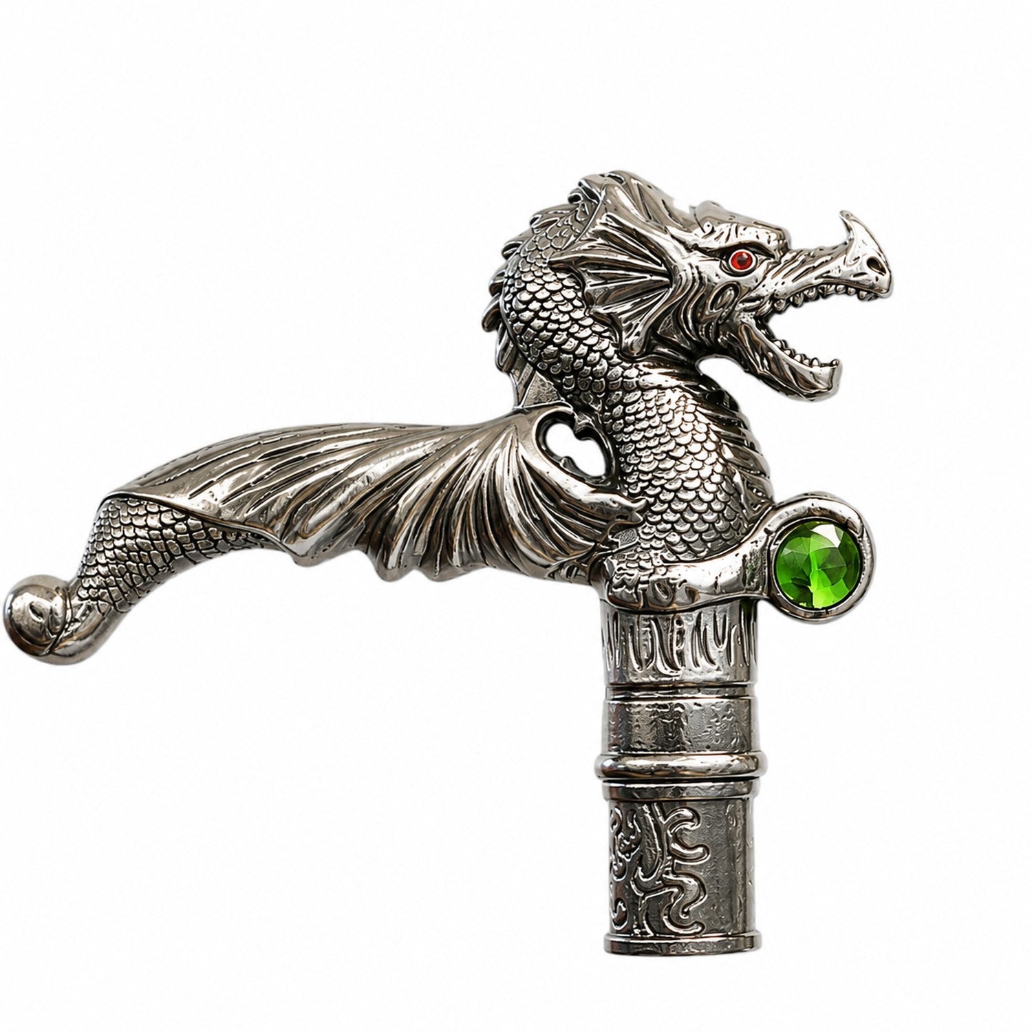 das-kost-mland-accessoires-gehstock-drache-gr-ner-kristall-93cm image 3