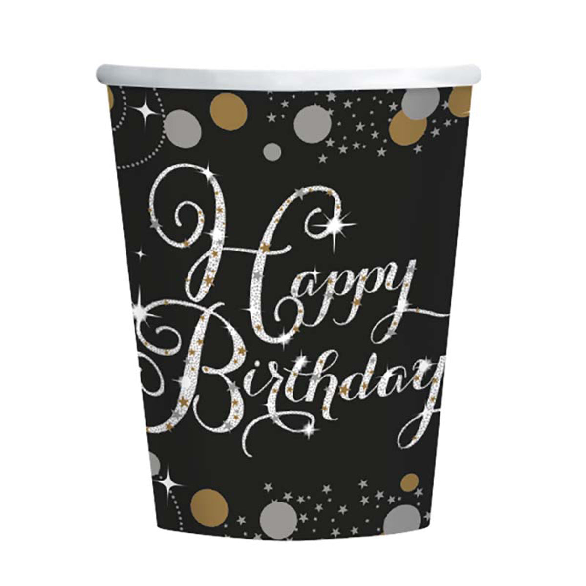 das-kost-mland-dekorationen-pappbecher-sparkling-happy-birthday-8stk image 1