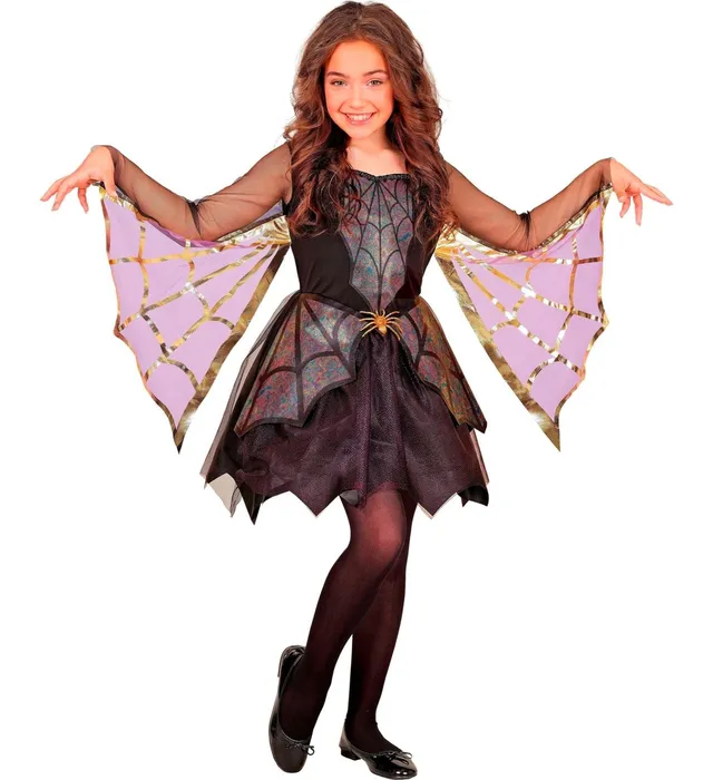 das-kost-mland-spinnenm-dchen-kost-m-kinder-kleid-schwarz image 1