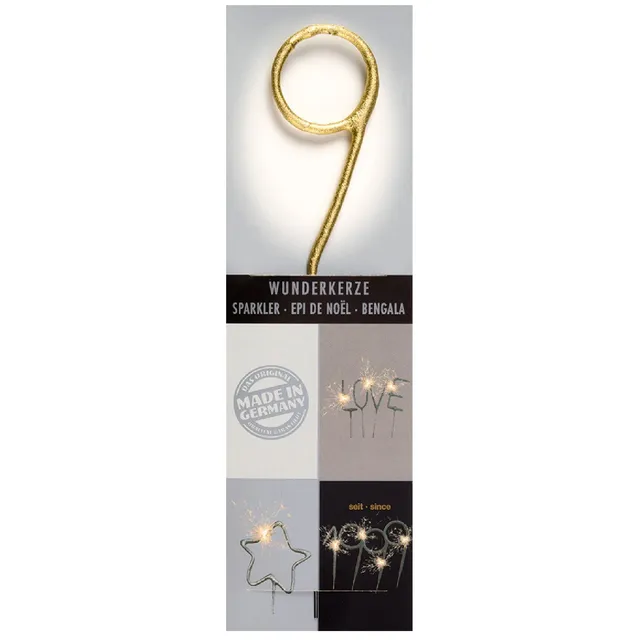 das-kost-mland-wunderkerze-zahl-9-classic-gold-6-5cm image 1