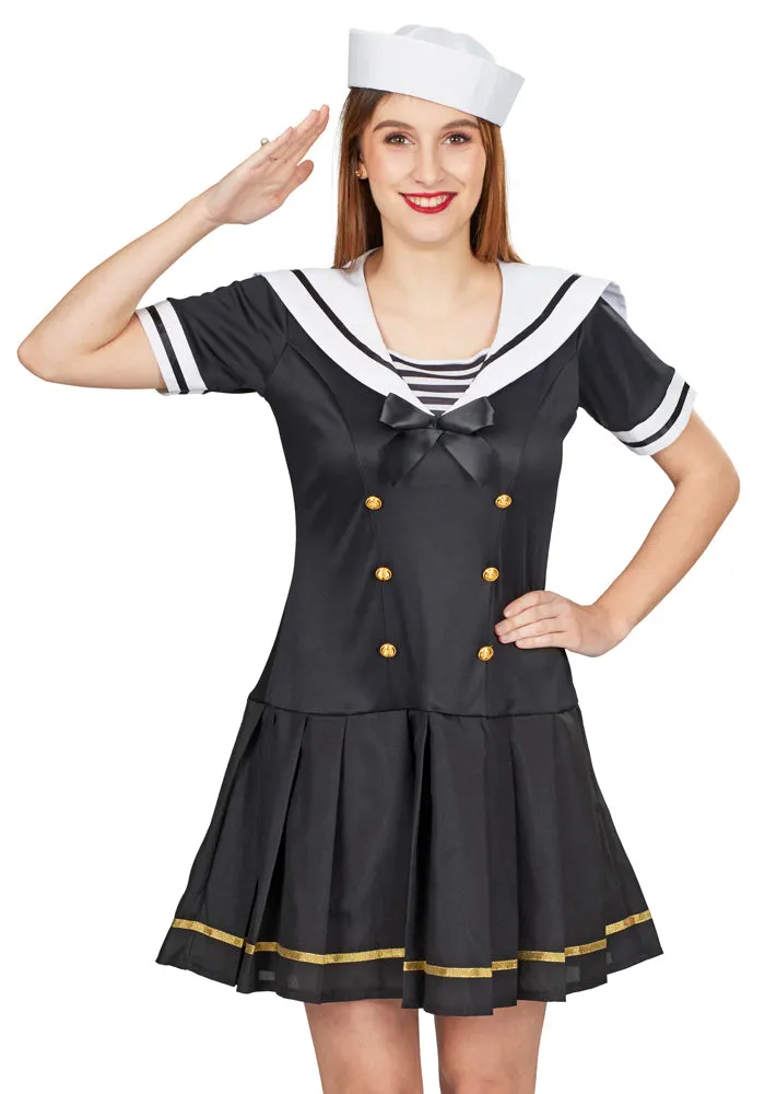 matrosin-navy-girl-svea-kost-m-damen-schwarz-wei-kleid image 1