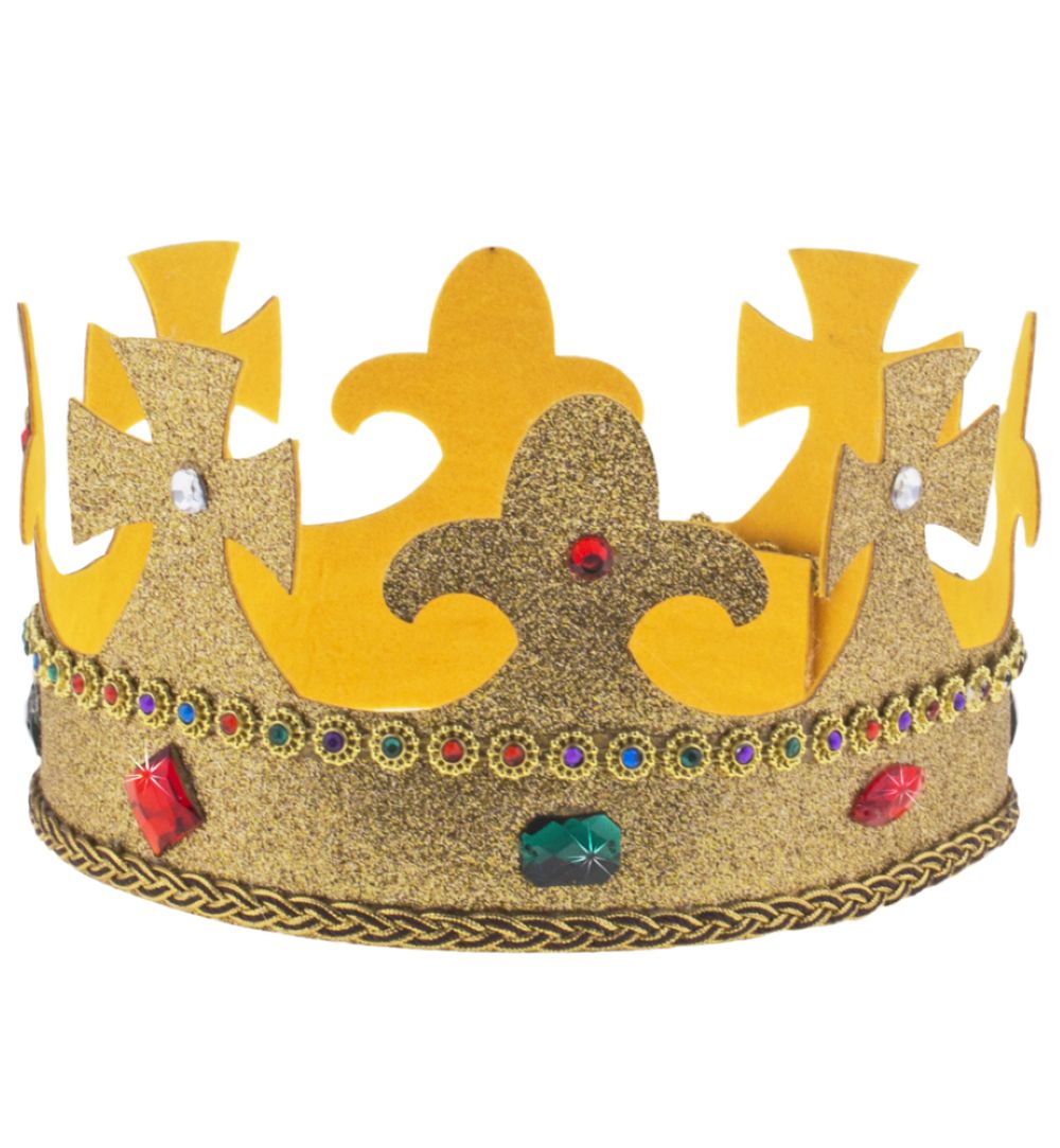das-kost-mland-accessoires-goldene-glitzer-krone-k-nigskrone image 1