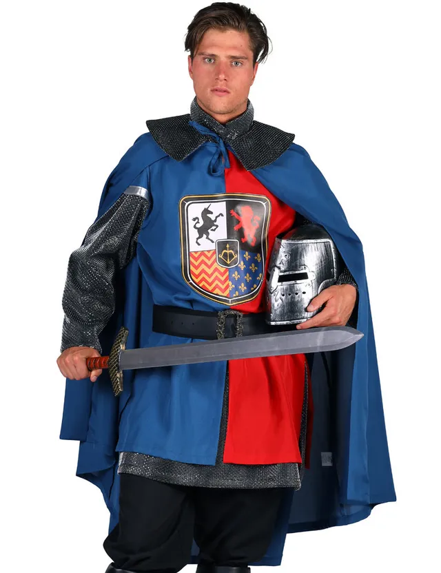 das-kost-mland-ironheart-ritter-kost-m-herren-blau-rot-l-xl image 1