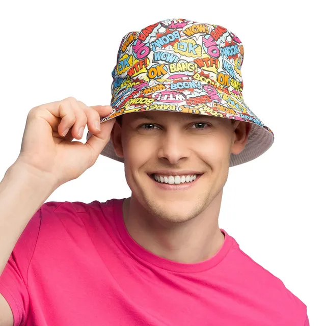 das-kost-mland-accessoires-fischerhut-rave-pop-art-bunt-eimerhut image 1
