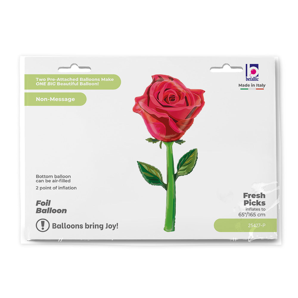 das-kost-mland-deko-folienballon-rose-rot-165cm-riesenblume image 2