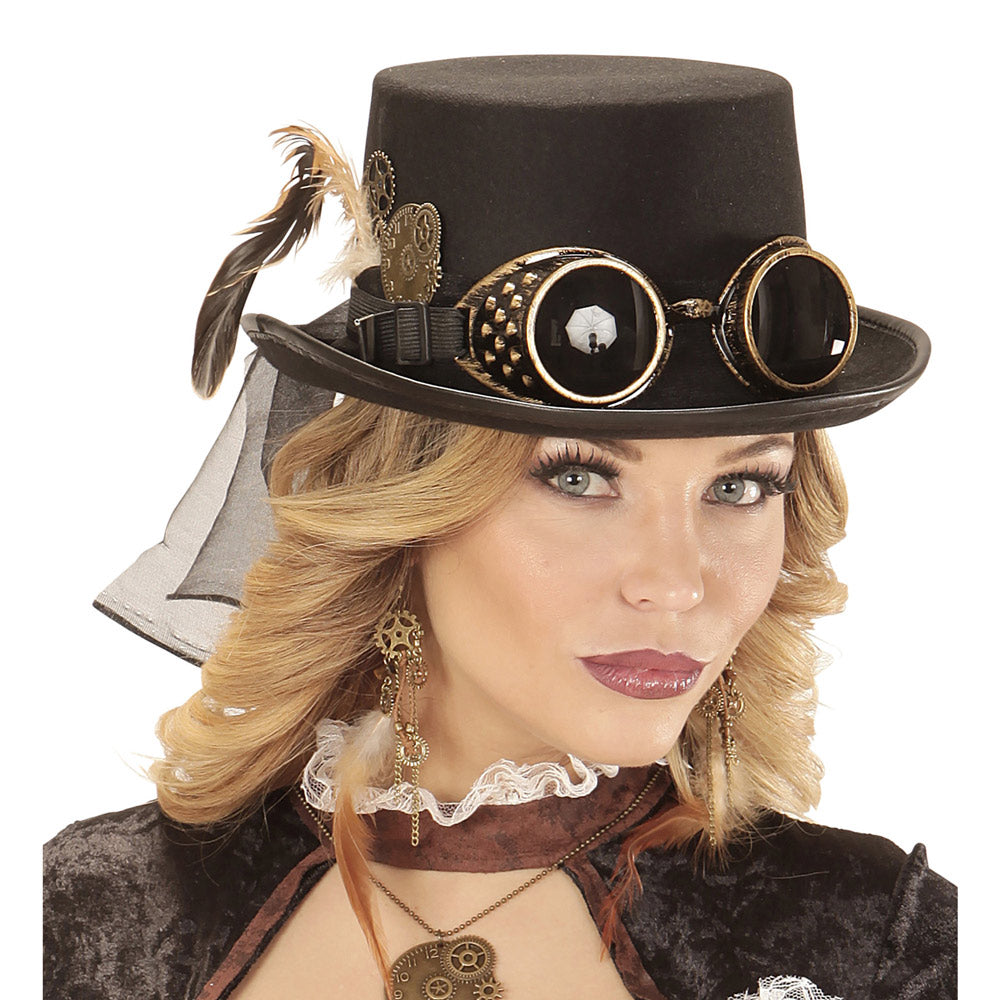 das-kost-mland-accessoires-steampunk-zylinder-damen-schwarz-brille image 2