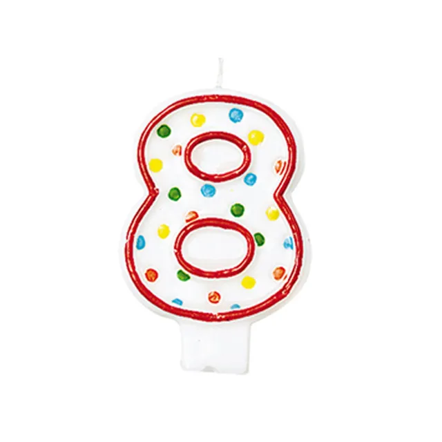 das-kost-mland-deko-geburtstagskerze-zahl-8-polka-dots-bunt image 1