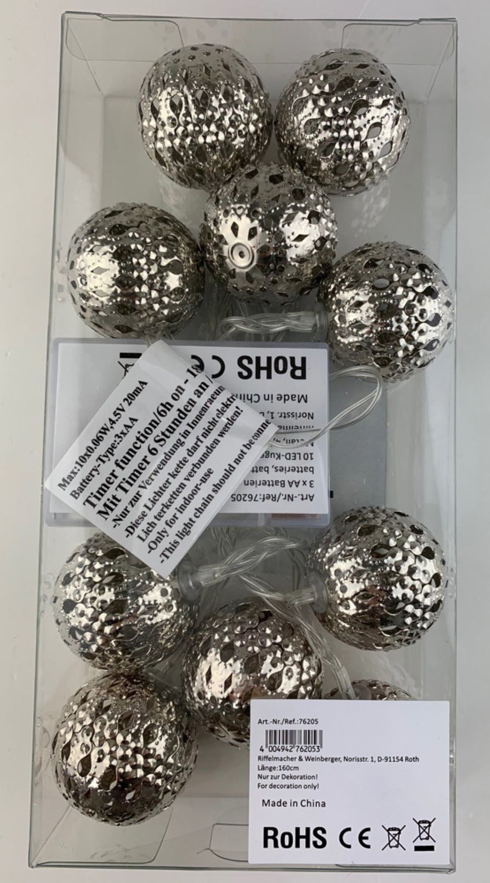 led-kugel-lichterkette-silber-160cm-metall-timer-batterie image 3